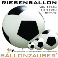Latexballon Rund Fussballrauten Riesenballon schwarz wei 165cm = 65inch Umf. 450cm